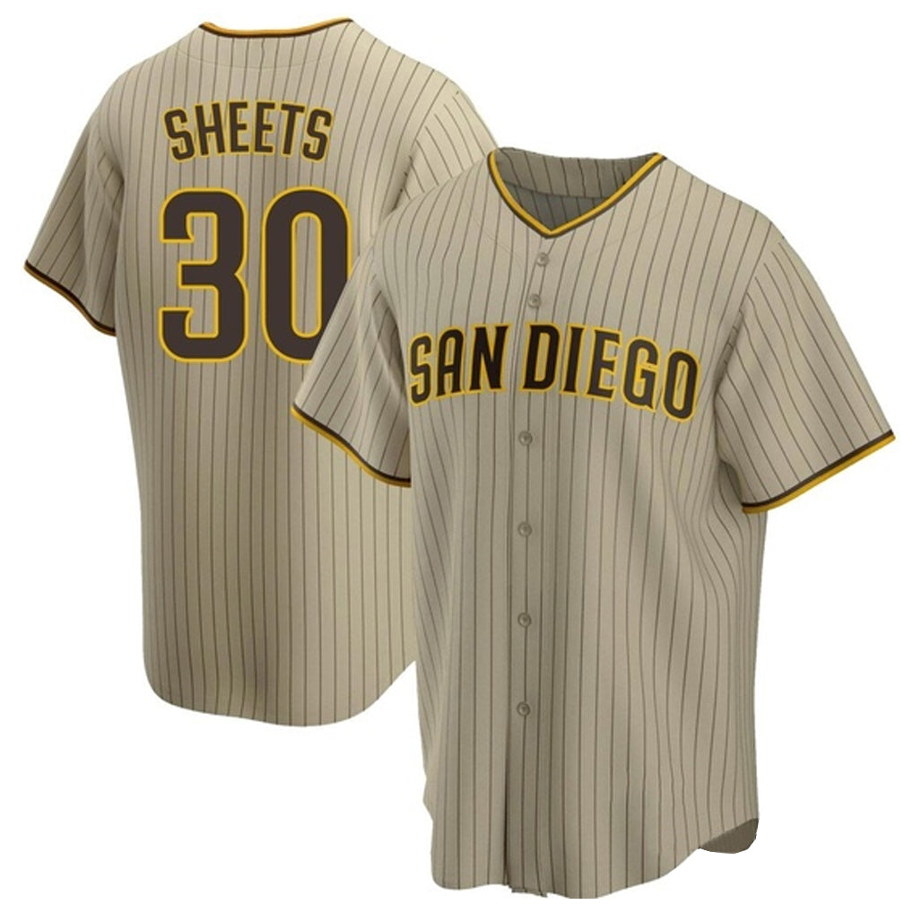 Friene S.Diego Padres #30 Gavin Sheets Player Khaki Home Game Stitched Jerseys