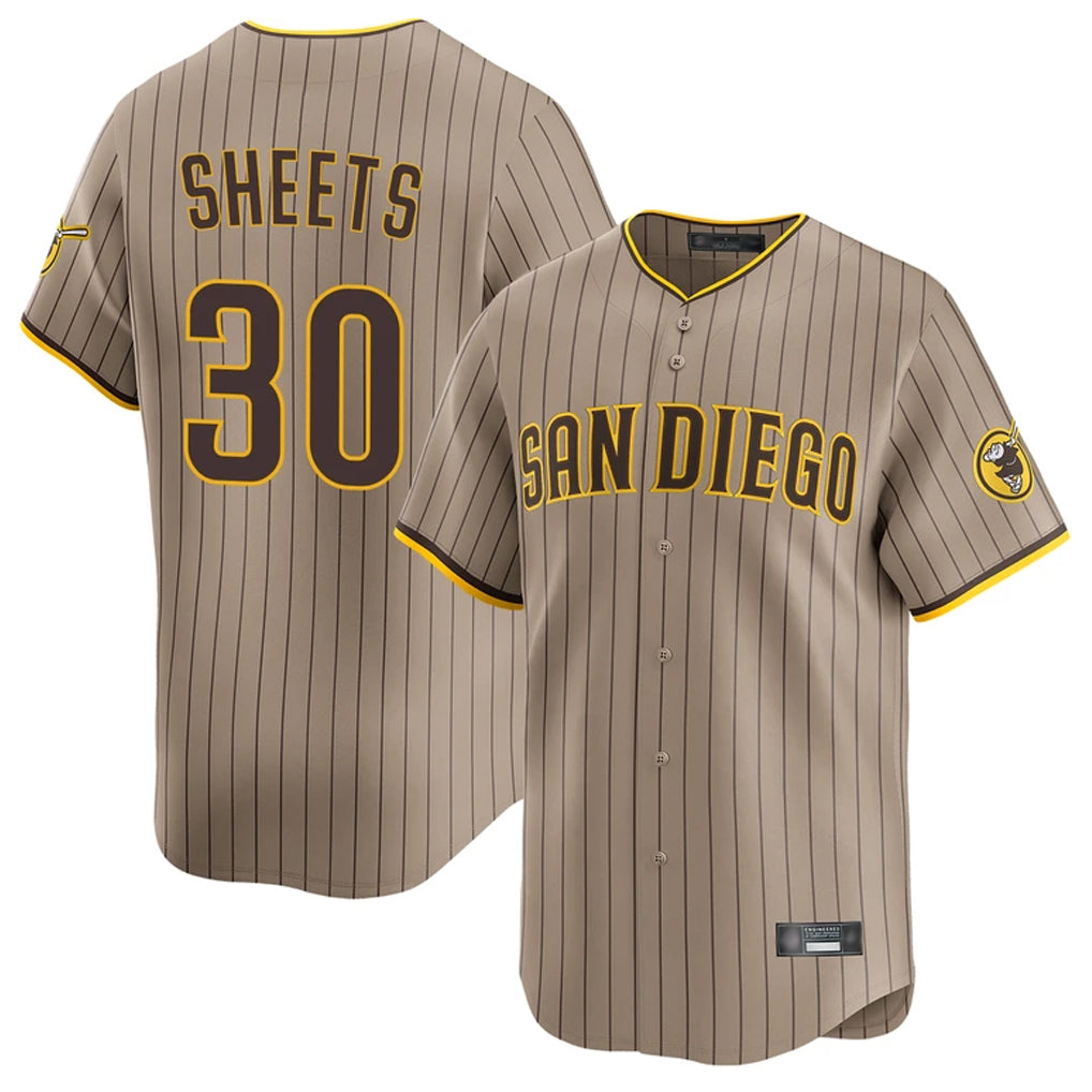 Friene S.Diego Padres #30 Gavin Sheets Player Khaki Home Limited Stitched Jerseys