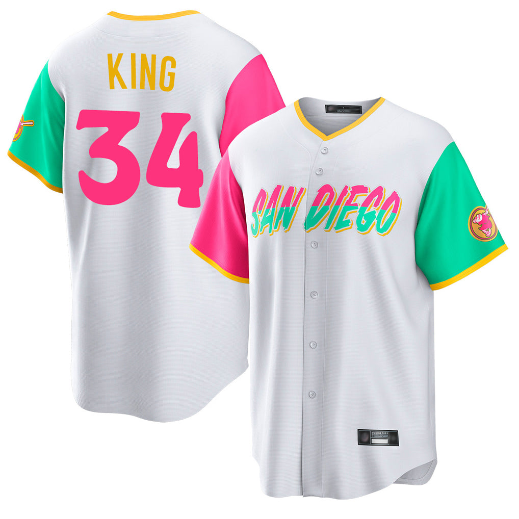 Friene S.Diego Padres #34 Michael King Player White City Connect Home Game Stitched Jerseys