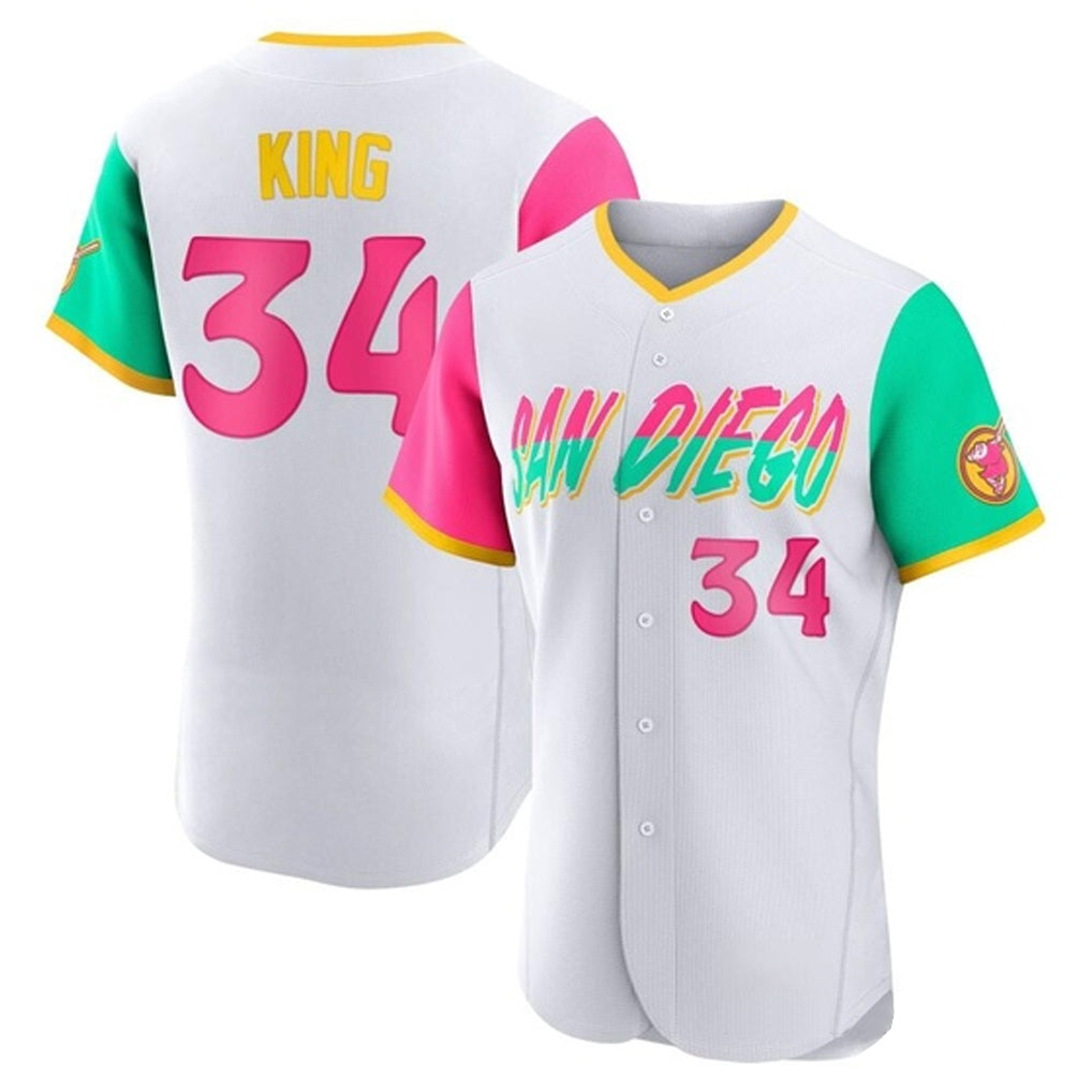 Friene S.Diego Padres #34 Michael King Player White City Connect Home Limited Elite Stitched Jerseys