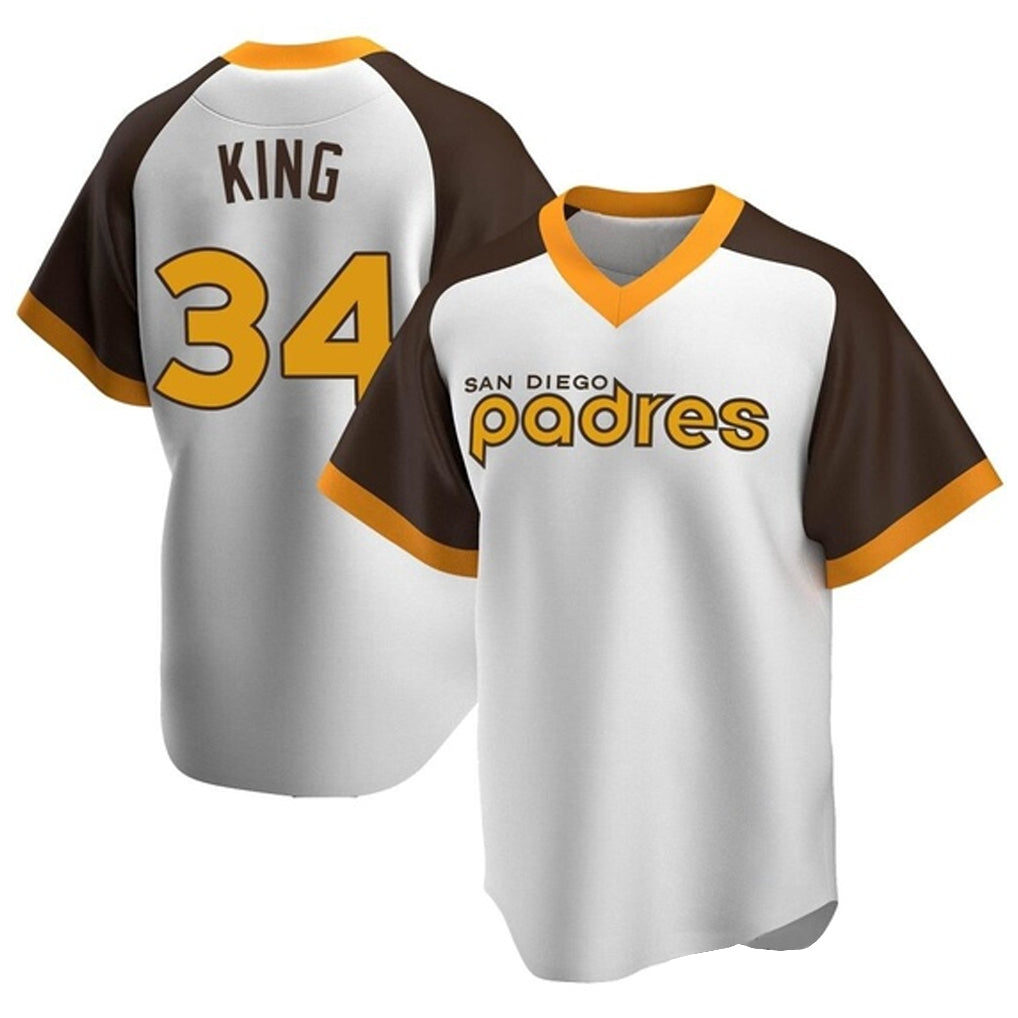 Friene S.Diego Padres #34 Michael King Player White Home Cooperstown Collection Replica Game Stitched Jerseys