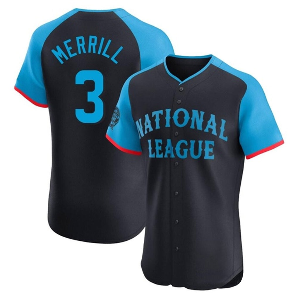 Friene S.Diego Padres #3 Jackson Merrill Player National League Navy All-Star Game Limited Elite Stitched Jerseys