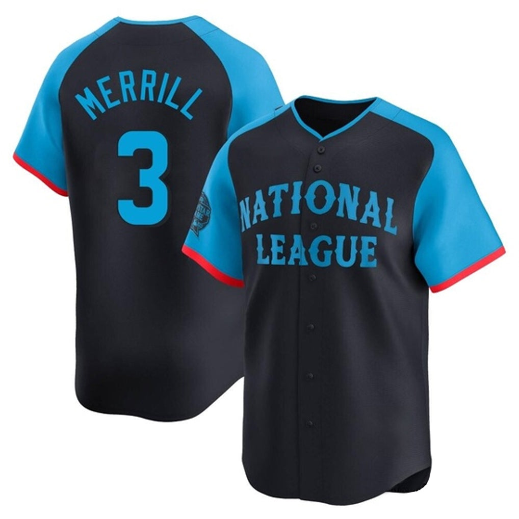 Friene S.Diego Padres #3 Jackson Merrill Player National League Navy All-Star Game Limited Stitched Jerseys