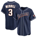 Friene S.Diego Padres #3 Jackson Merrill Player Navy Cooperstown Collection Limited Home Stitched Jerseys