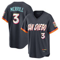 Friene S.Diego Padres #3 Jackson Merrill Player Obsidian 2026 City Connect Home Limited T-shirt Stitched Jerseys