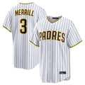 Friene S.Diego Padres #3 Jackson Merrill Player White Cooperstown Collection Home Game Stitched Jerseys