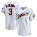 Friene S.Diego Padres #3 Jackson Merrill Player White Cooperstown Collection Limited Home Stitched Jerseys