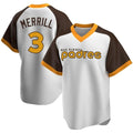 Friene S.Diego Padres #3 Jackson Merrill Player White Home Cooperstown Collection Replica Game Stitched Jerseys