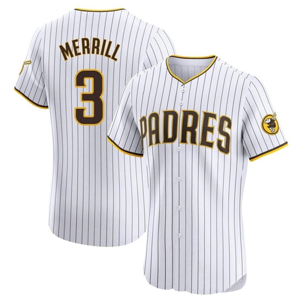Friene S.Diego Padres #3 Jackson Merrill Player White Home Limited Elite Stitched Jerseys