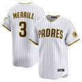 Friene S.Diego Padres #3 Jackson Merrill Player White Home Limited Stitched Jerseys