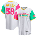 Friene S.Diego Padres #58 Wandy Peralta Player White City Connect Home Game Stitched Jerseys