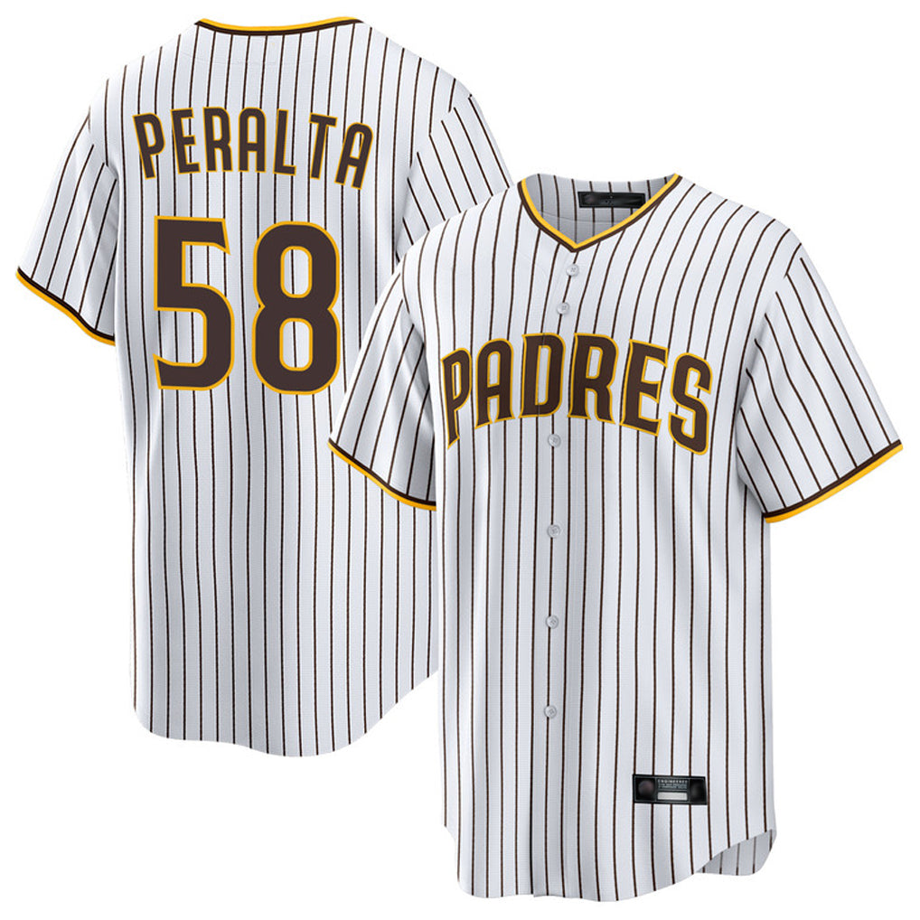Friene S.Diego Padres #58 Wandy Peralta Player White Home Game Stitched Jerseys
