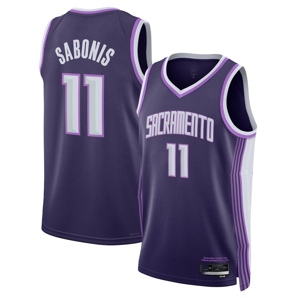 Friene S.Kings #11 Domantas Sabonis Purple 202526 Swingman Stitched Jerseys- City Edition