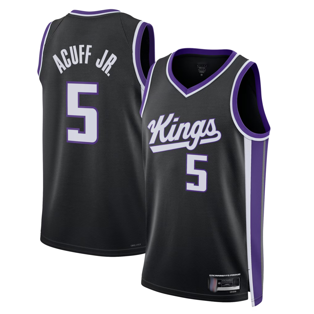 Friene S.Kings #5 Darius Acuff Jr. Black Swingman Stitched Jerseys- Icon Edition
