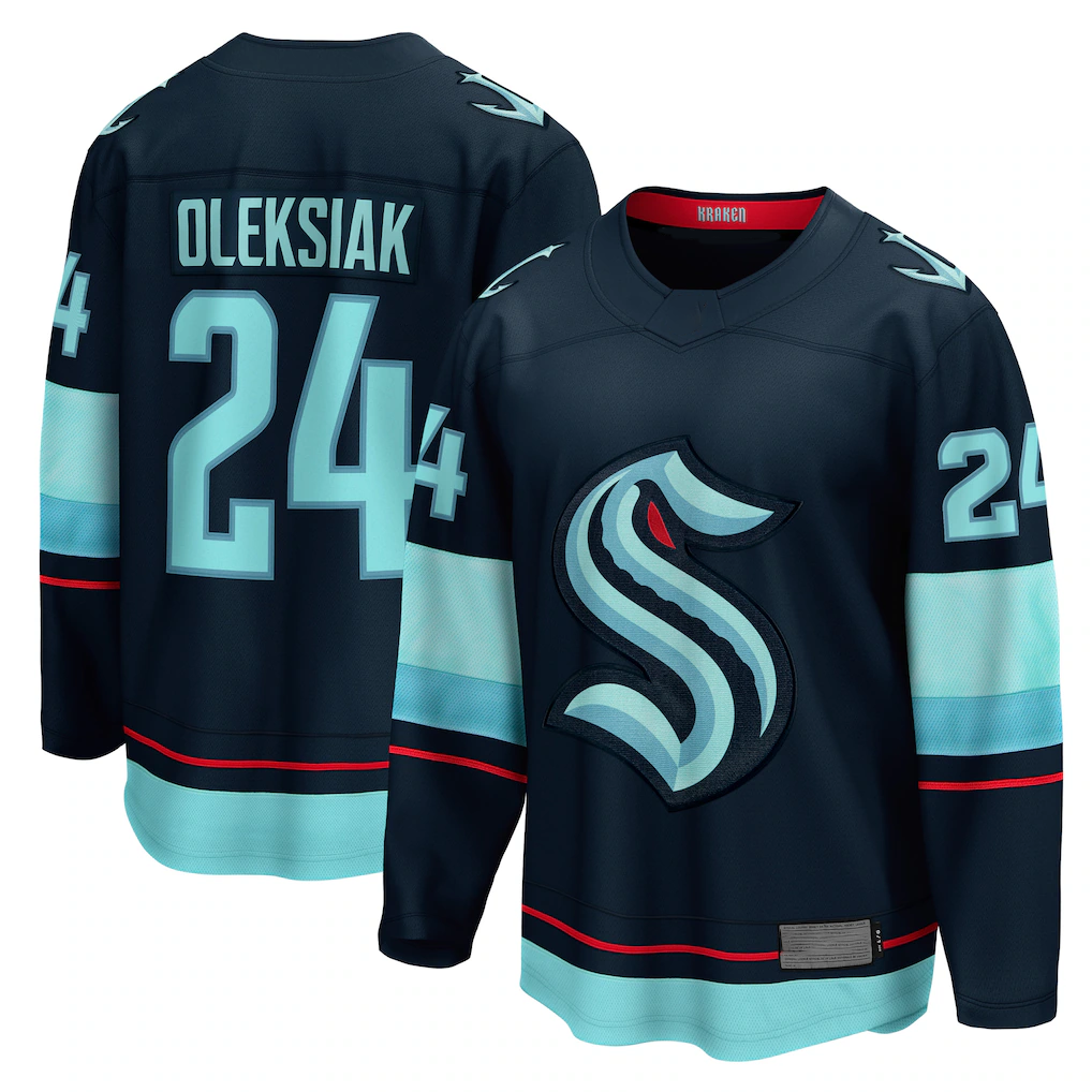 Friene S.Kraken #24 Jamie Oleksiak Deep Sea Blue Home Breakaway Player Jerseys