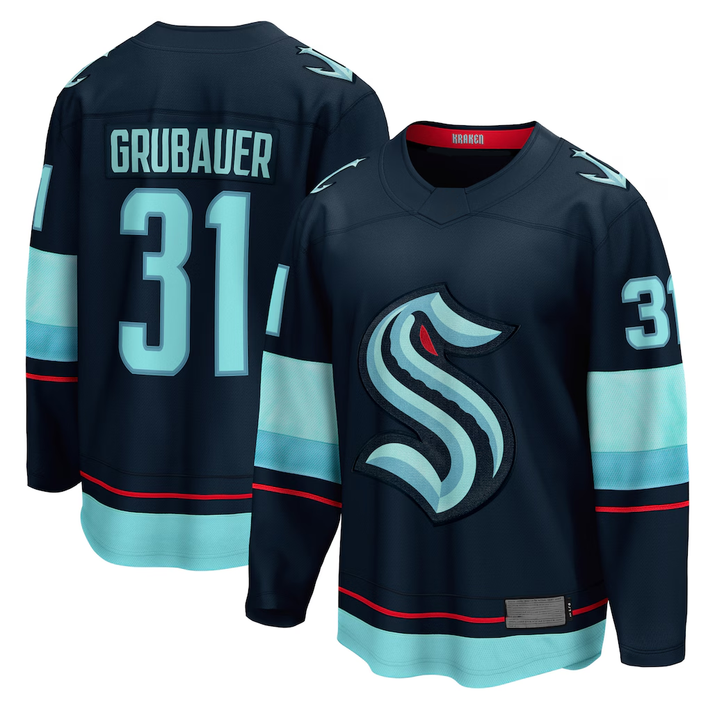 Friene S.Kraken #31 Philipp Grubauer Navy Home Breakaway Player Jerseys