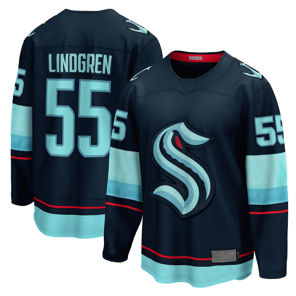 Friene S.Kraken #55 Ryan Lindgren Deep Sea Blue Home Breakaway Jerseys