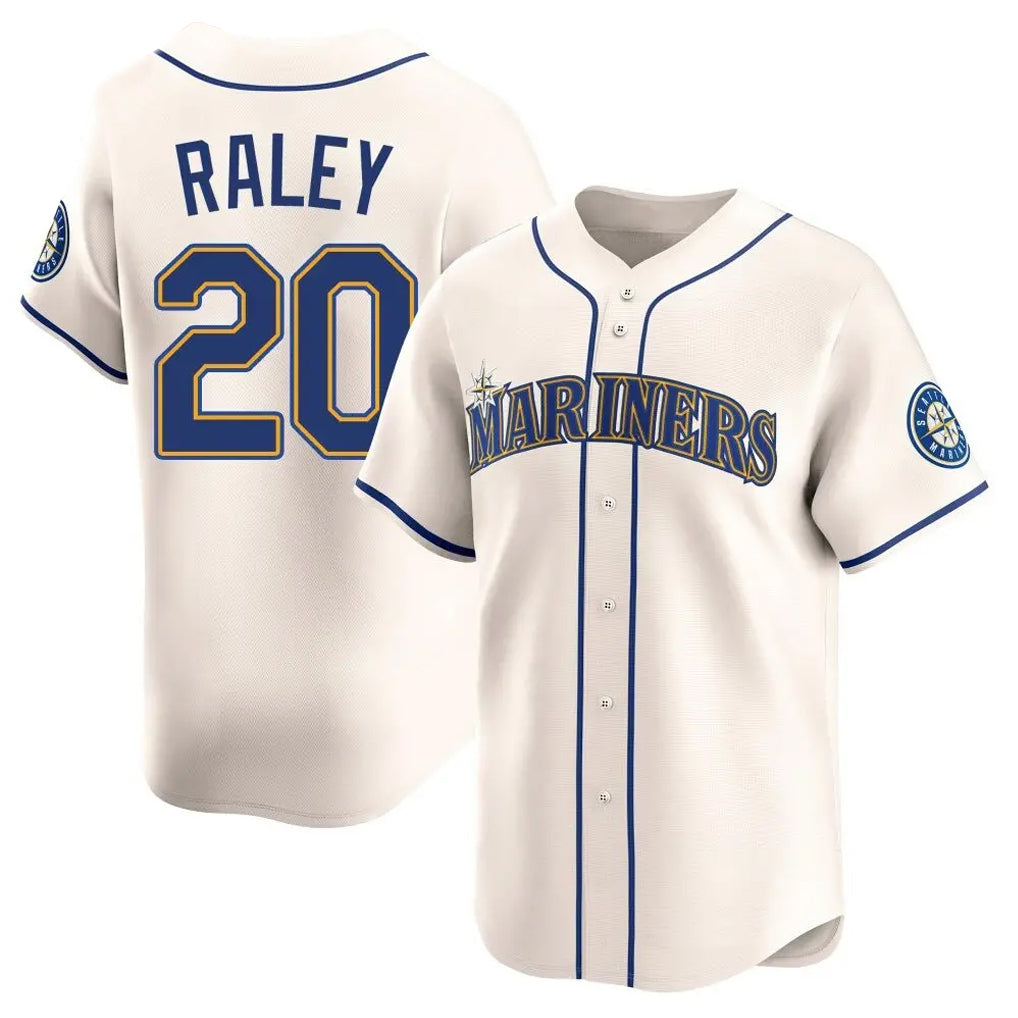 Friene S.Mariners #20 Luke Raley Player Cream Home Limited Stitched Jerseys
