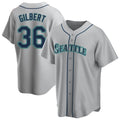 Friene S.Mariners #36 Logan Gilbert Player Gray Home Game Stitched Jerseys