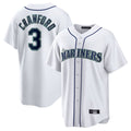 Friene S.Mariners #3 J.P. Crawford Player White Home Game Stitched Jerseys