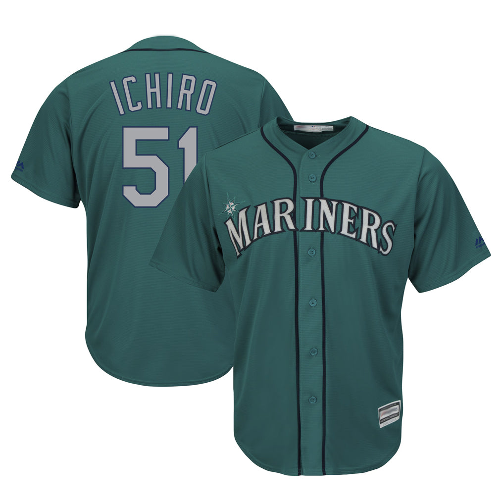Friene S.Mariners #51 Ichiro Suzuki Player Aqua Majestic Cool Base Limited Stitched Jerseys