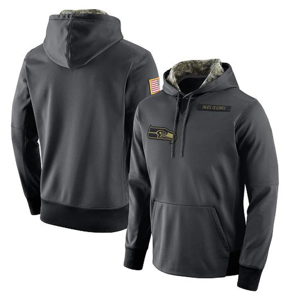 Friene S.Seahawks Gray Pullover Hoodies Game Blank Player Stitched Jerseys
