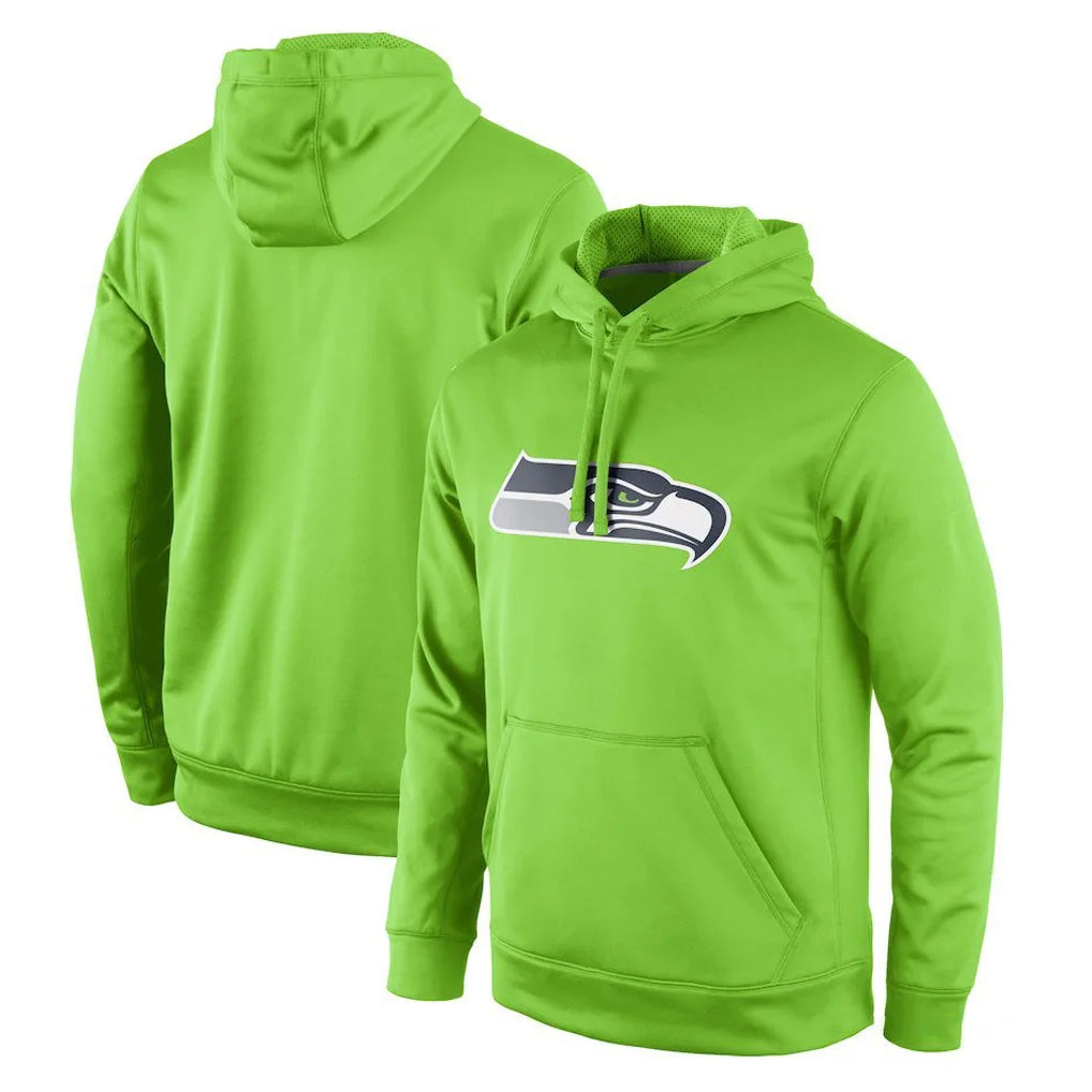 Friene S.Seahawks Green LOGO Pullover Hoodies Game Blank Player Stitched Jerseys
