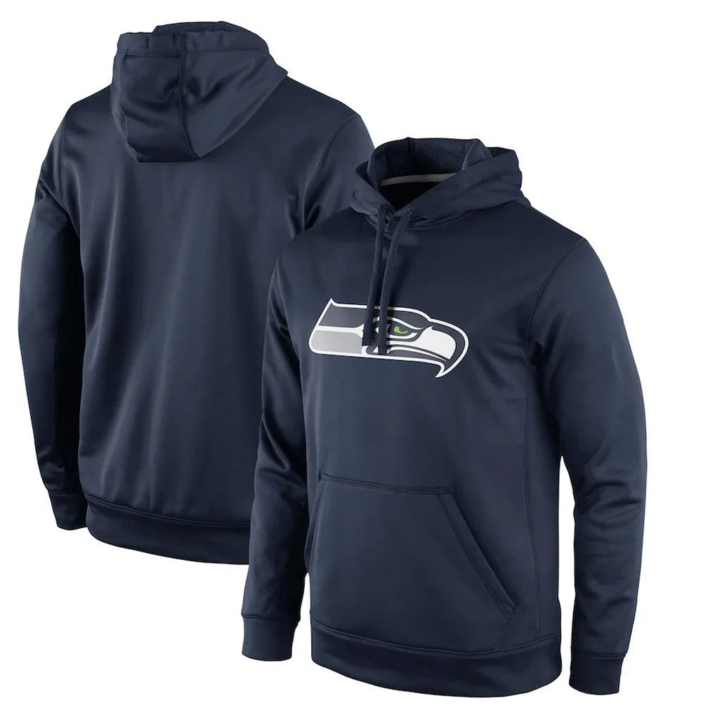 Friene S.Seahawks Navy LOGO Pullover Hoodies Game Blank Player Stitched Jerseys