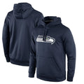 Friene S.Seahawks Navy LOGO Pullover Hoodies Game Blank Player Stitched Jerseys