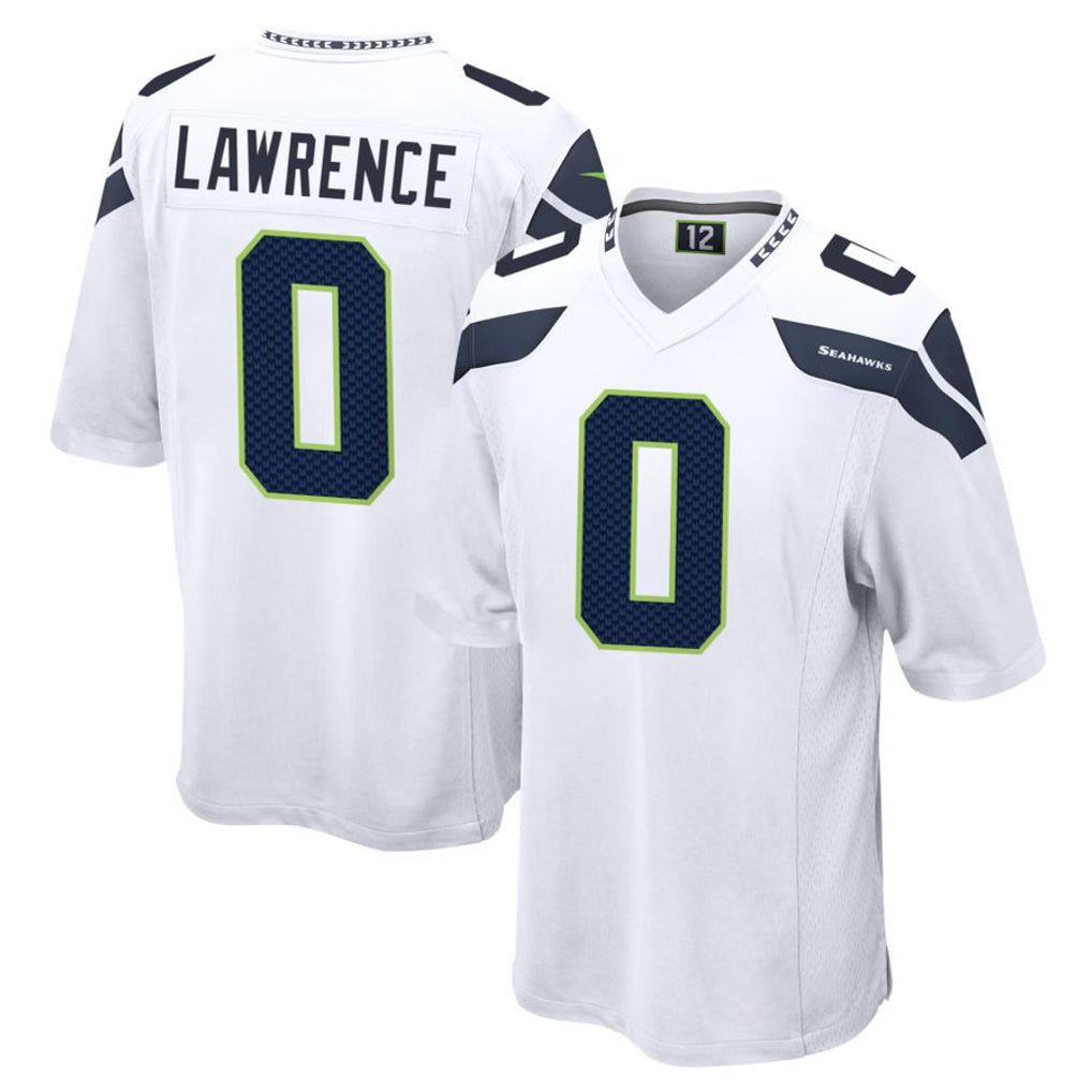 Friene S.Seahawks #0 DeMarcus Lawrence Player White Home Game Stitched Jerseys