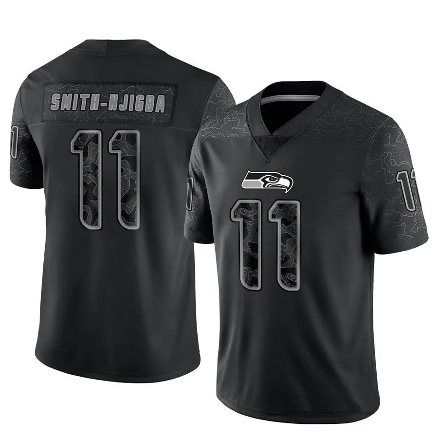 Friene S.Seahawks #11 Jaxon Smith-Njigba Player Black Limited Reflective Stitched Jerseys