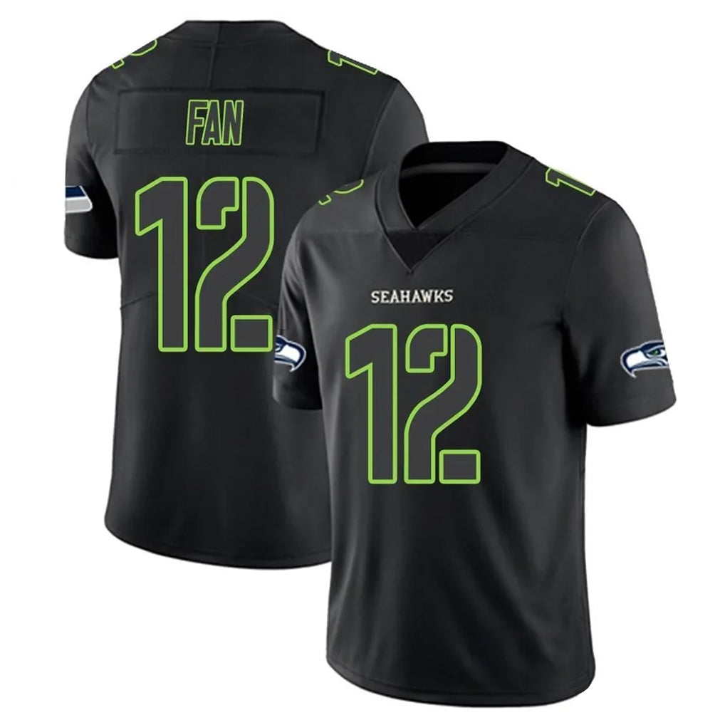 Friene S.Seahawks #12 12th Fan Player Black Impact Limited Home Game Stitched Jerseys
