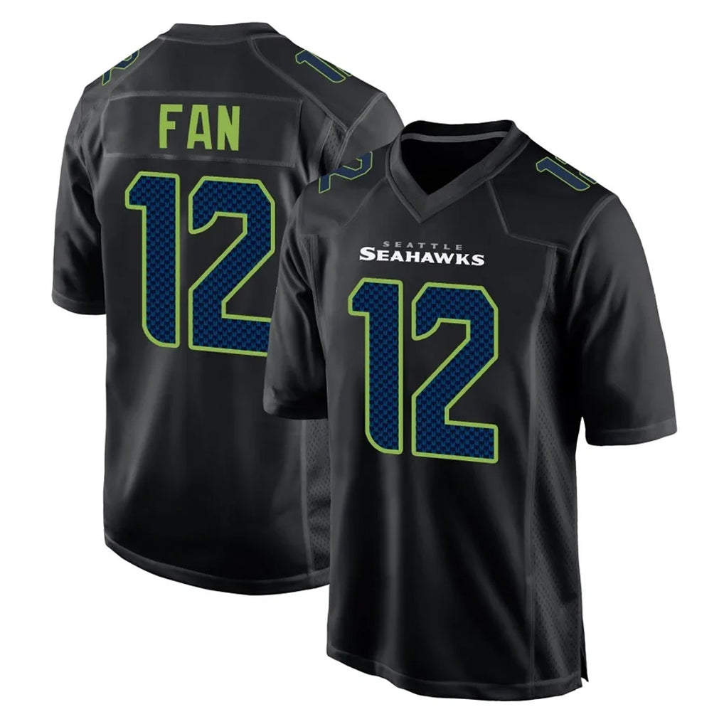 Friene S.Seahawks #12 12th Fan Player Black Limited Fashion Home Game Stitched Jerseys