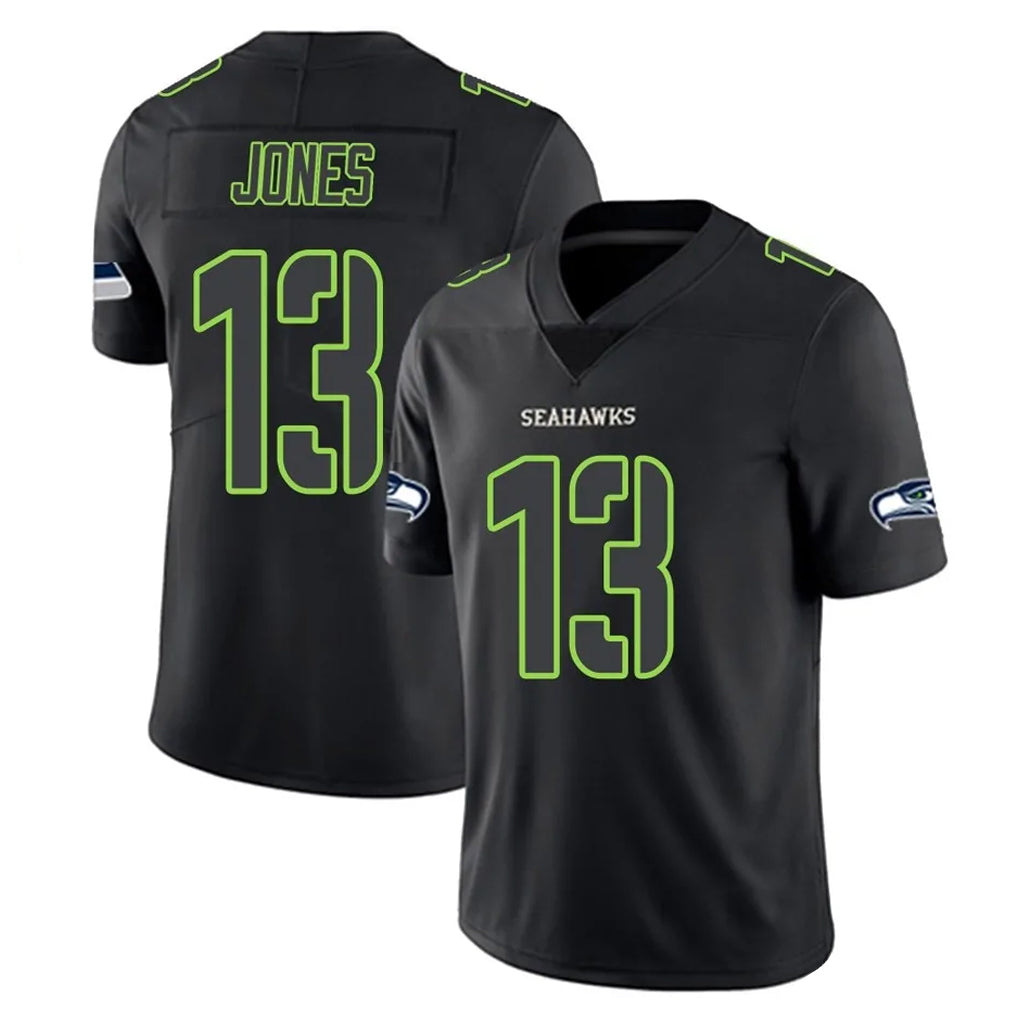Friene S.Seahawks #13 Ernest Jones IV Player Black Impact Limited Home Game Stitched Jerseys