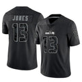 Friene S.Seahawks #13 Ernest Jones IV Player Black Limited Reflective Home Game Stitched Jerseys