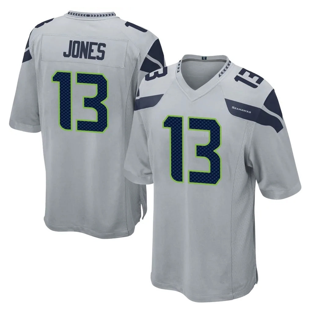 Friene S.Seahawks #13 Ernest Jones IV Player Gray Home Game Stitched Jerseys