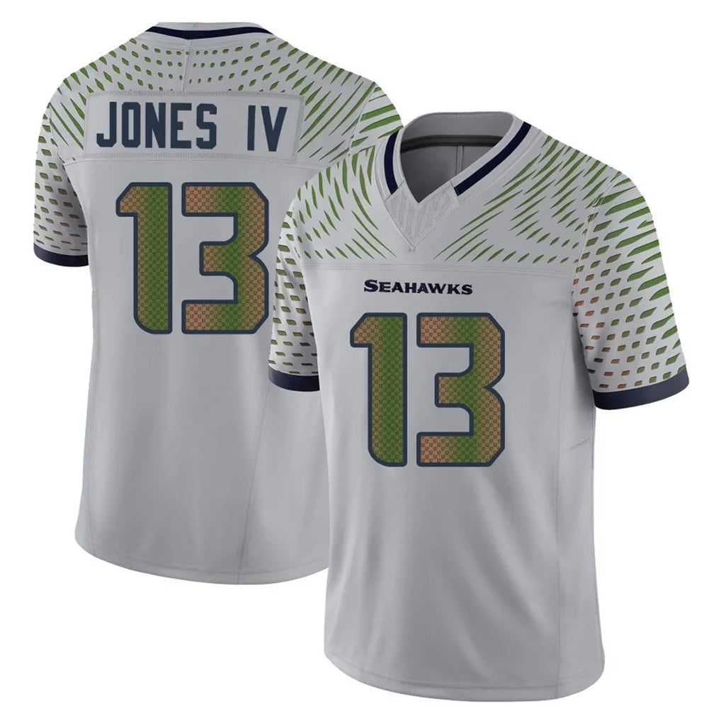 Friene S.Seahawks #13 Ernest Jones IV Player Grey Limited 2025 Rivalries Collection Home Game Stitched Jerseys