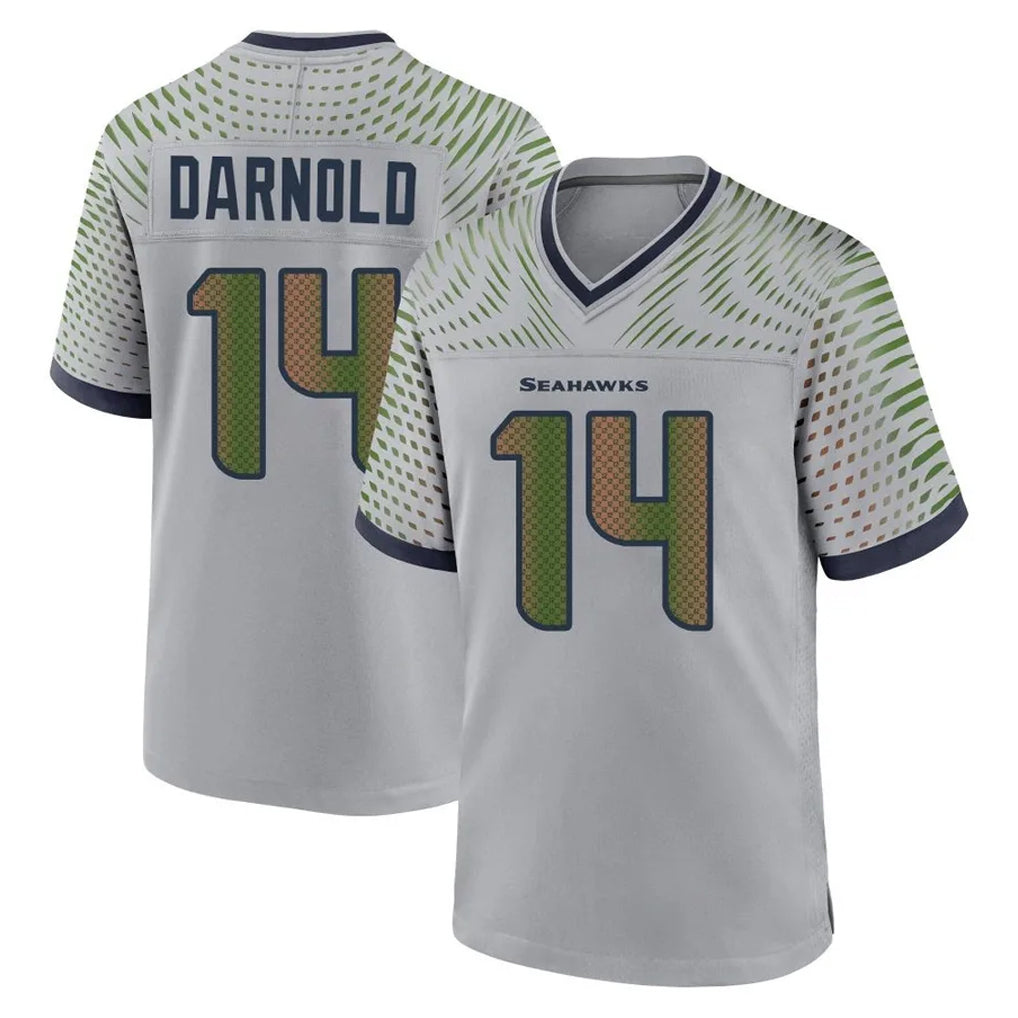 Friene S.Seahawks #14 Sam Darnold Player Grey 2025 Rivalries Collection Home Game Stitched Jerseys