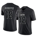 Friene S.Seahawks #18 Elijah Arroyo Player Black Limited Reflective Home Game Stitched Jerseys