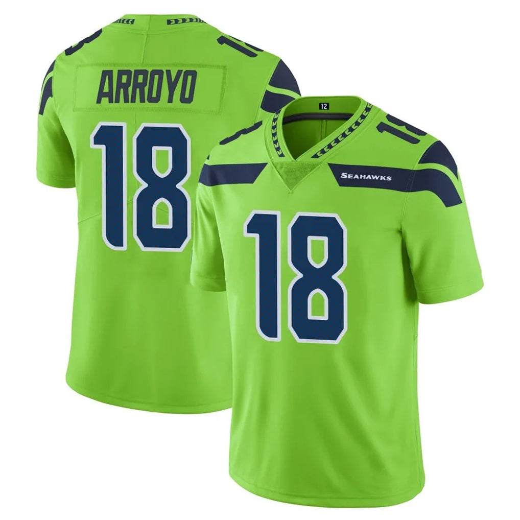 Friene S.Seahawks #18 Elijah Arroyo Player Green Limited Color Rush Home Game Stitched Jerseys