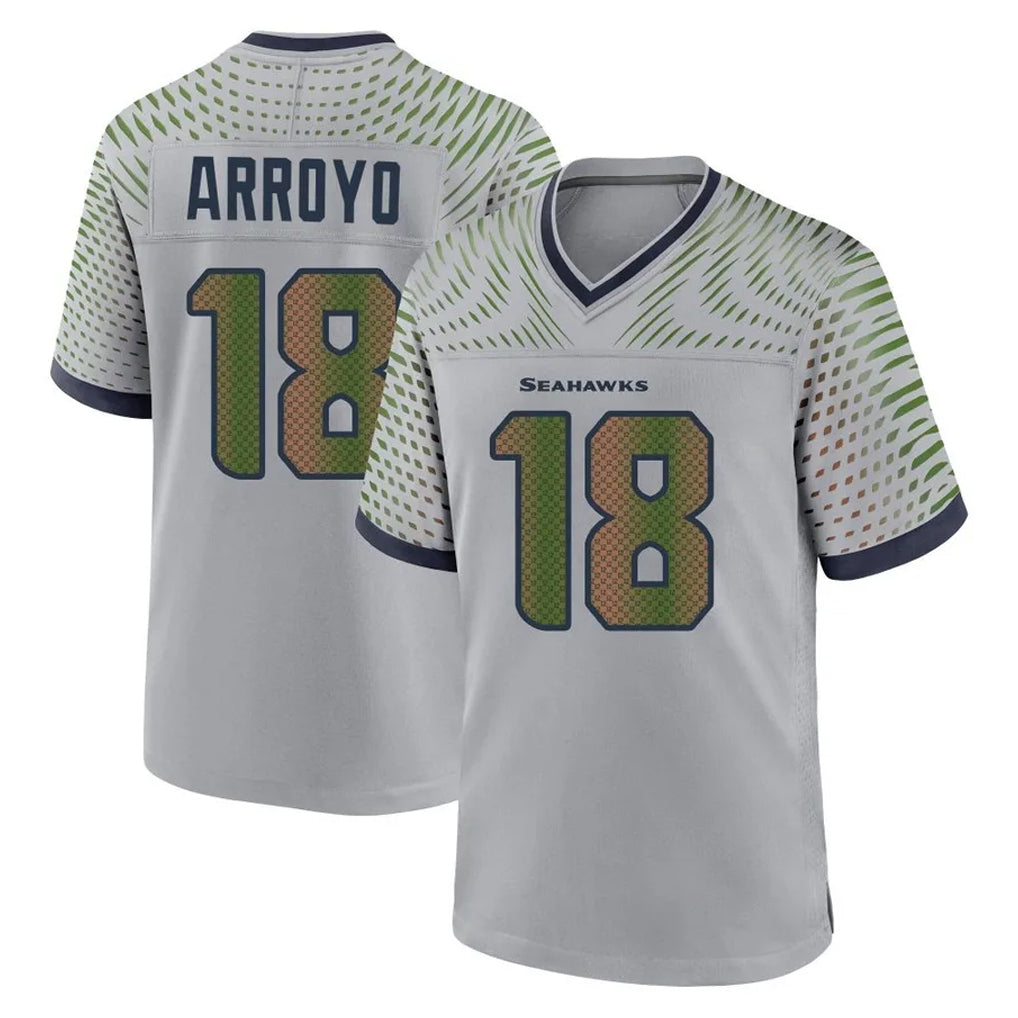 Friene S.Seahawks #18 Elijah Arroyo Player Grey 2025 Rivalries Collection Home Game Stitched Jerseys
