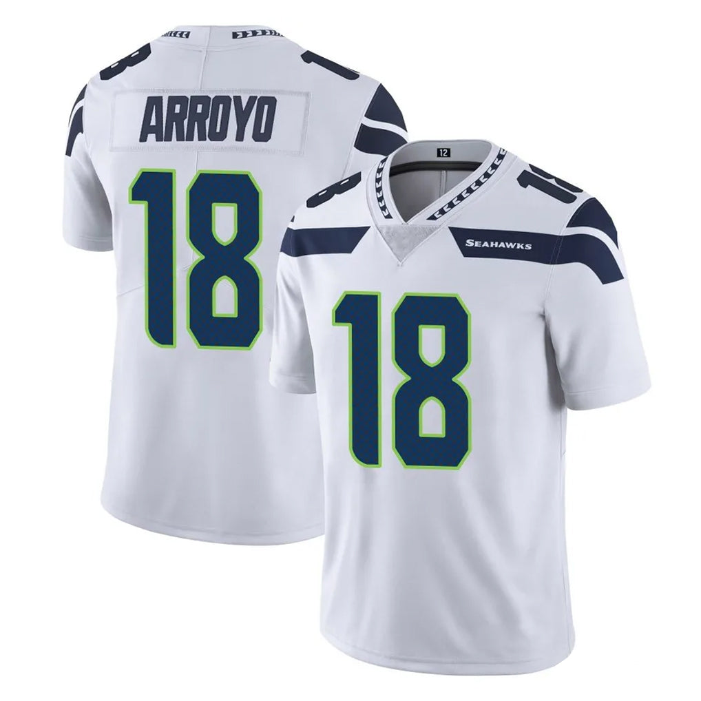 Friene S.Seahawks #18 Elijah Arroyo Player White Limited Vapor Untouchable Home Game Stitched Jerseys