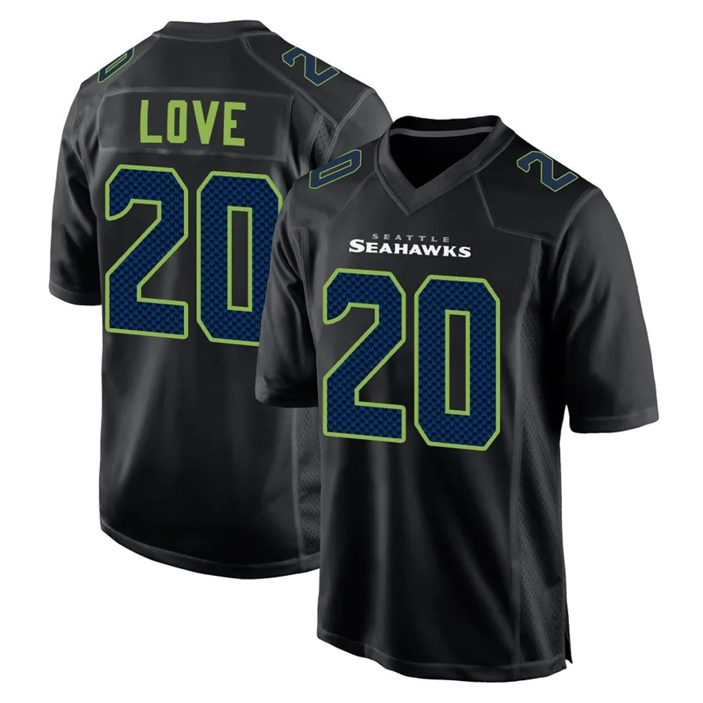 Friene S.Seahawks #20 Julian Love Player Black Limited Fashion Home Game Stitched Jerseys
