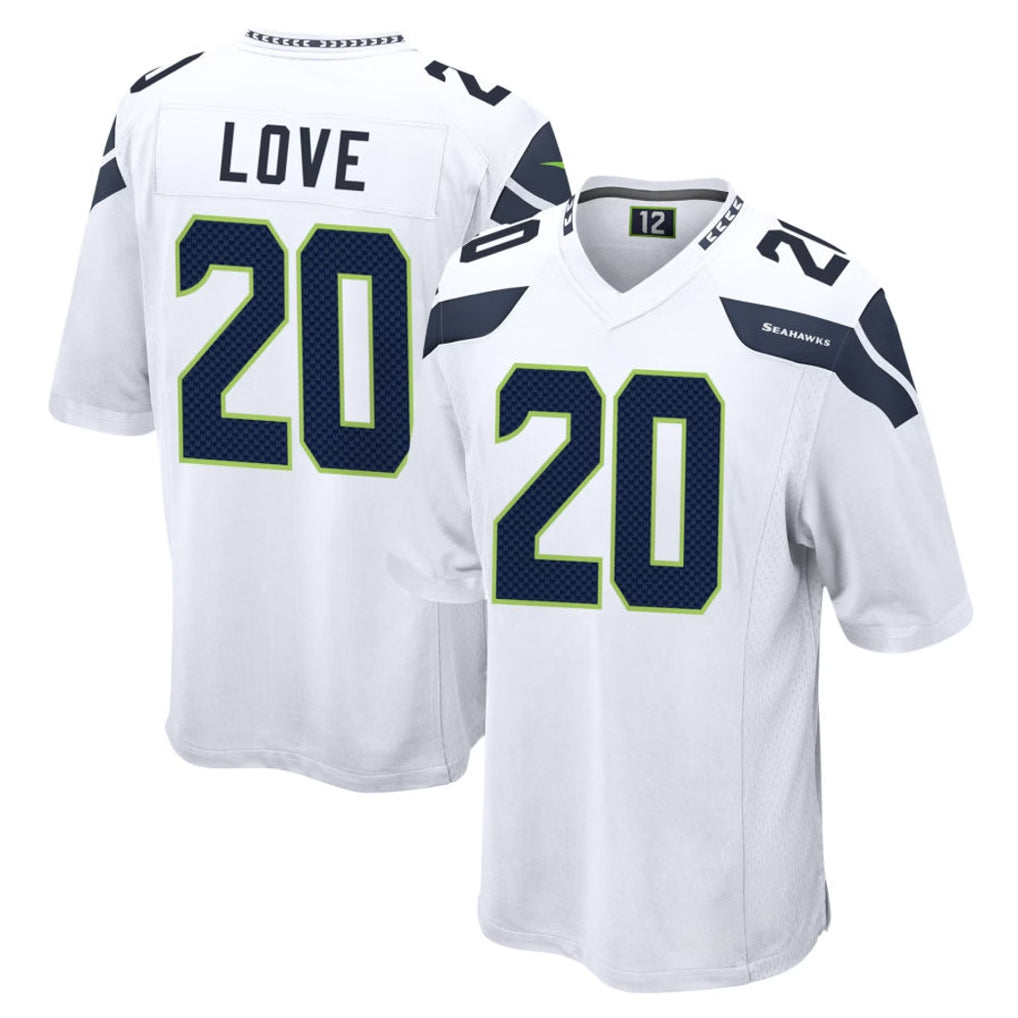Friene S.Seahawks #20 Julian Love Player White Home Game Stitched Jerseys