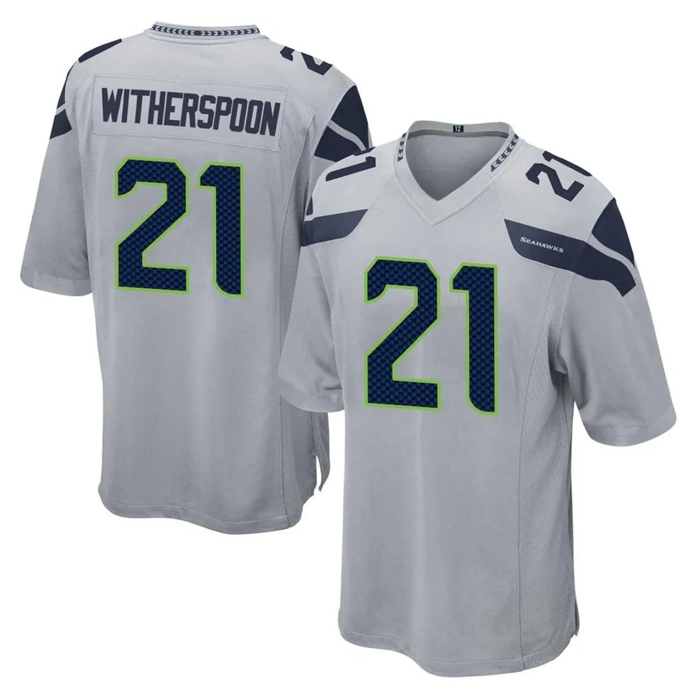 Friene S.Seahawks #21 Devon Witherspoon Player Gray Home Game Stitched Jerseys