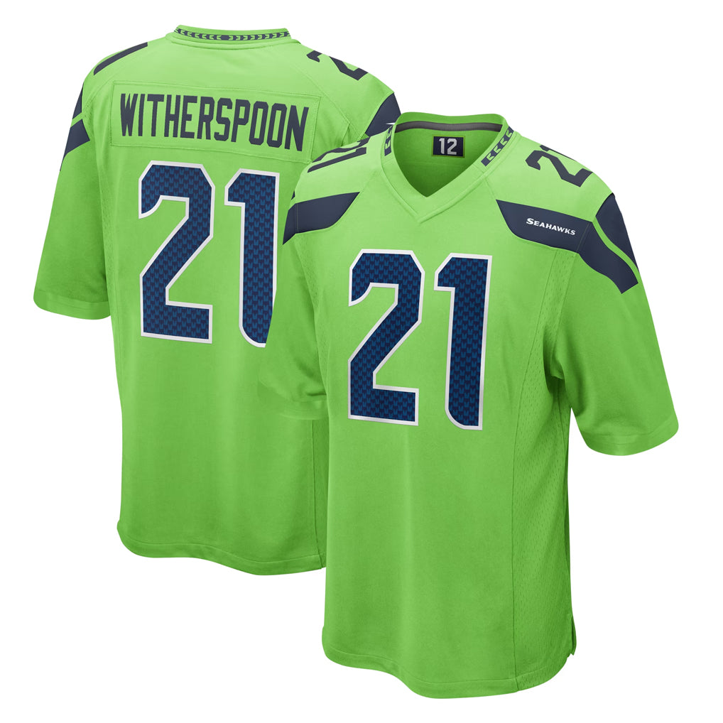 Friene S.Seahawks #21 Devon Witherspoon Player Green Home Game Stitched Jerseys