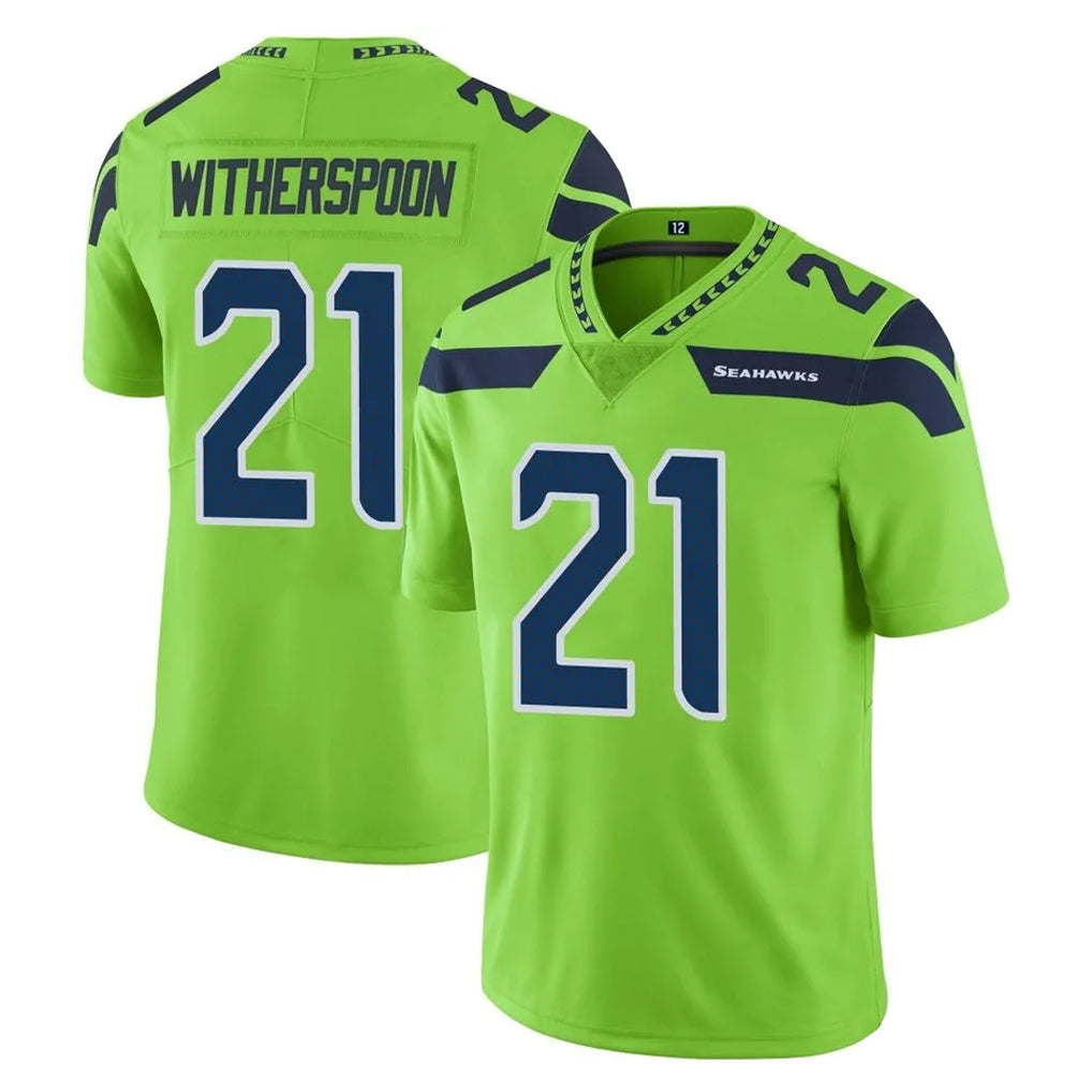 Friene S.Seahawks #21 Devon Witherspoon Player Green Limited Color Rush Home Game Stitched Jerseys