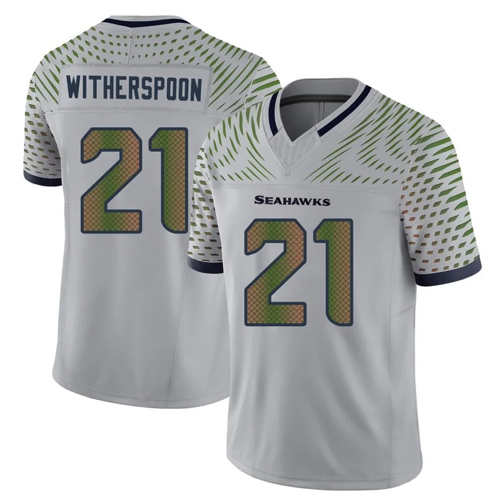 Friene S.Seahawks #21 Devon Witherspoon Player Grey Limited 2025 Rivalries Collection Home Game Stitched Jerseys