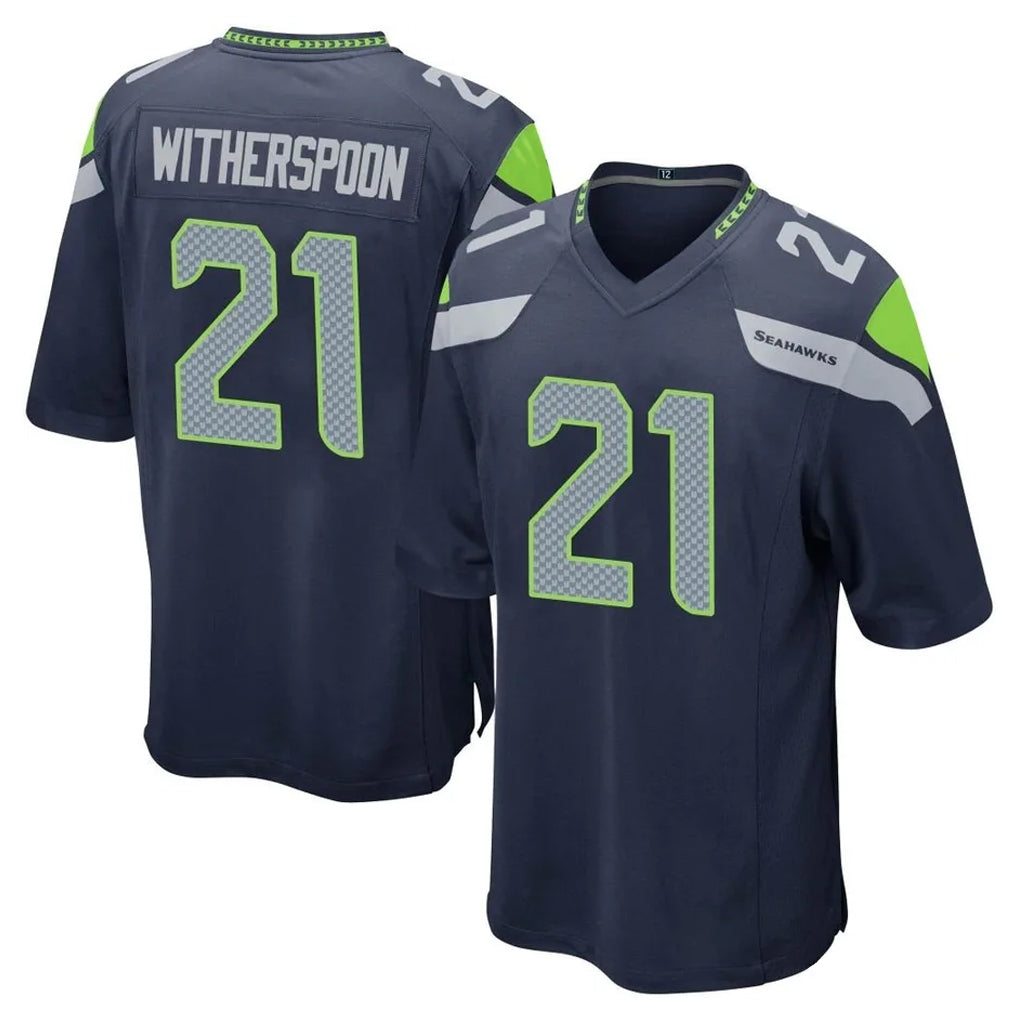 Friene S.Seahawks #21 Devon Witherspoon Player Navy Home Game Stitched Jerseys
