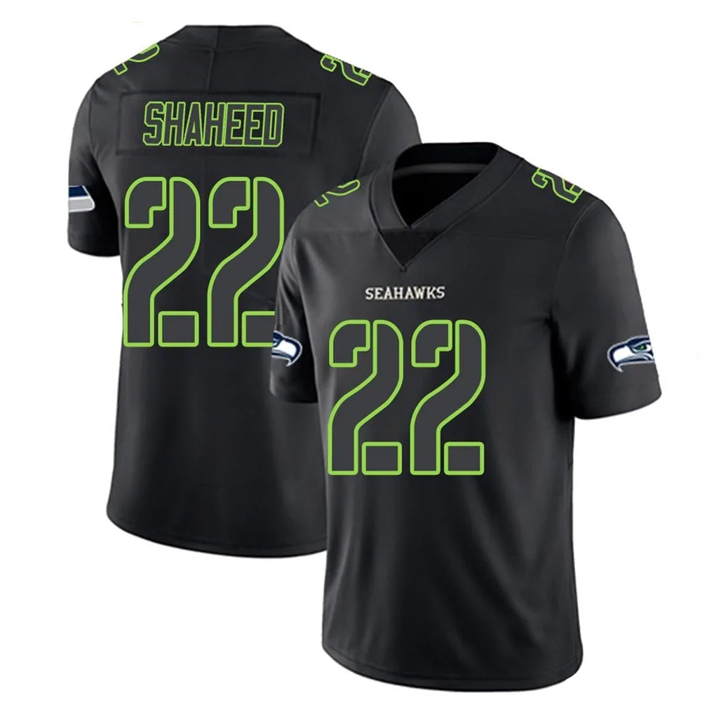 Friene S.Seahawks #22 Rashid Shaheed Player Black Impact Limited Home Game Stitched Jerseys